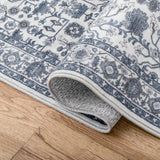 Subtlety Medallion All-over Floral Border Non-slip Machine-washable Area Rug
