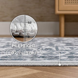 Subtlety Medallion All-over Floral Border Non-slip Machine-washable Area Rug