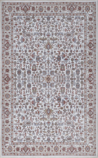 Subtlety Medallion All-over Floral Border Non-slip Machine-washable Area Rug