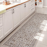 Subtlety Medallion All-over Floral Border Non-slip Machine-washable Area Rug