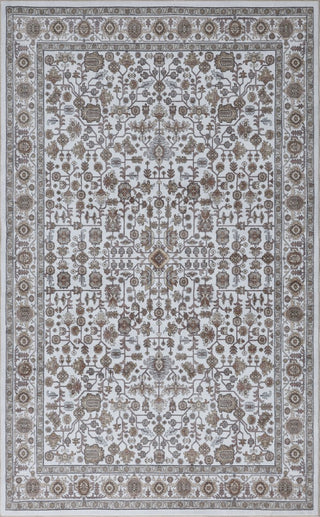 Subtlety Medallion All-over Floral Border Non-slip Machine-washable Area Rug