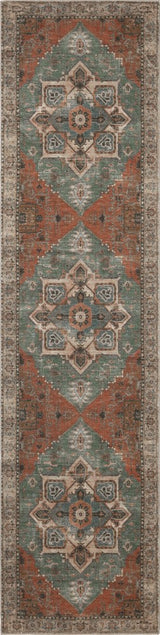 Sersi Ornate Large Medallion Border Non-slip Machine-washable Area Rug