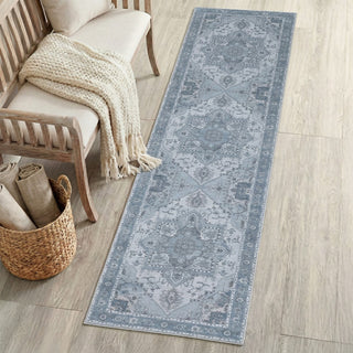 Sersi Ornate Large Medallion Border Non-slip Machine-washable Area Rug