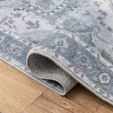 Sersi Ornate Large Medallion Border Non-slip Machine-washable Area Rug