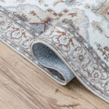 Sersi Ornate Large Medallion Border Non-slip Machine-washable Area Rug