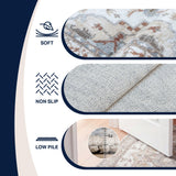 Sersi Ornate Large Medallion Border Non-slip Machine-washable Area Rug