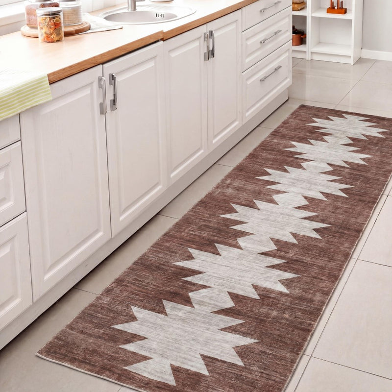 Peyton Minimalist Geometric Totem Non-slip Machine-washable Area Rug