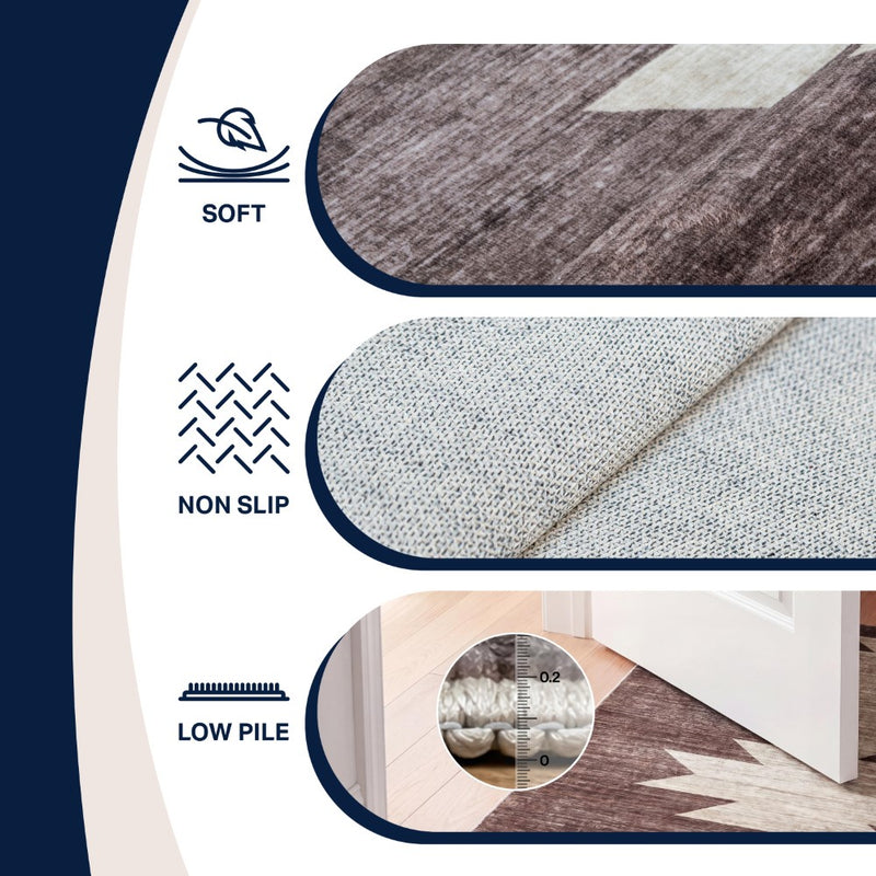 Peyton Minimalist Geometric Totem Non-slip Machine-washable Area Rug