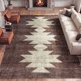 Peyton Minimalist Geometric Totem Non-slip Machine-washable Area Rug