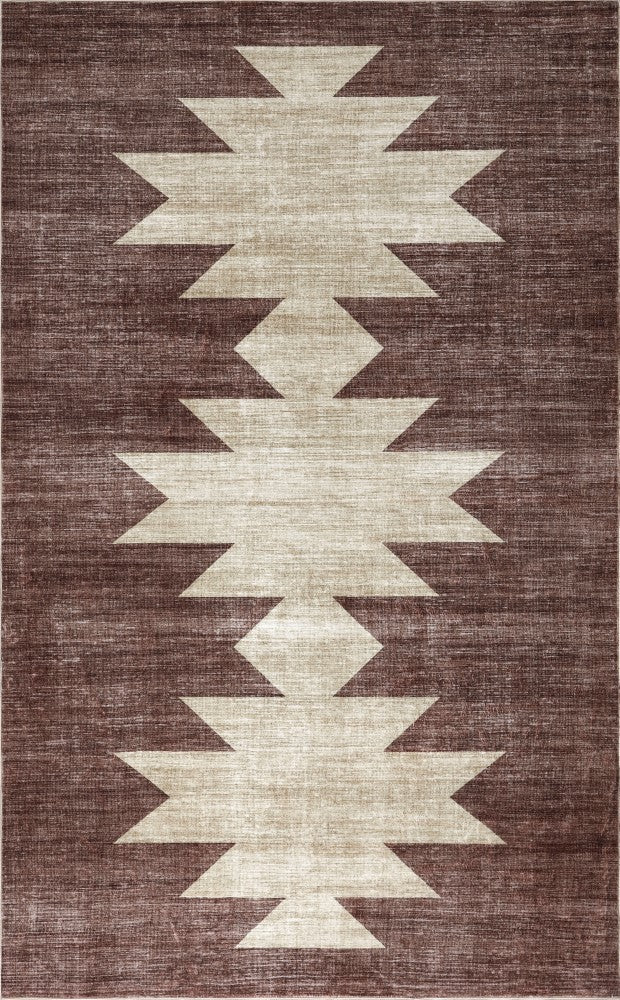 Peyton Minimalist Geometric Totem Non-slip Machine-washable Area Rug