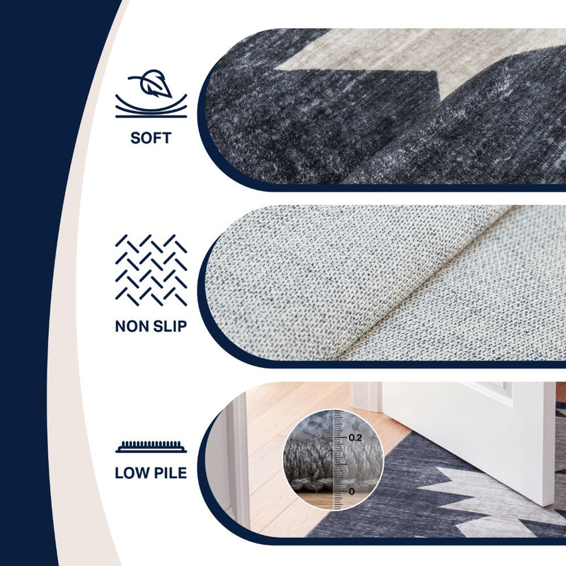Peyton Minimalist Geometric Totem Non-slip Machine-washable Area Rug