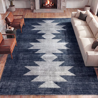 Peyton Minimalist Geometric Totem Non-slip Machine-washable Area Rug