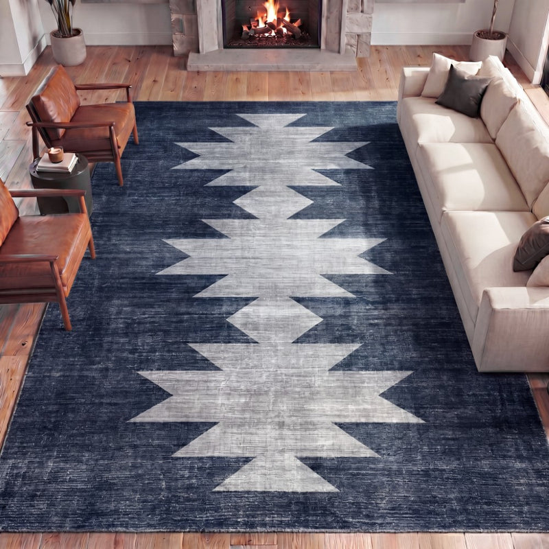 Peyton Minimalist Geometric Totem Non-slip Machine-washable Area Rug