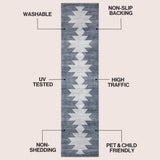 Peyton Minimalist Geometric Totem Non-slip Machine-washable Area Rug