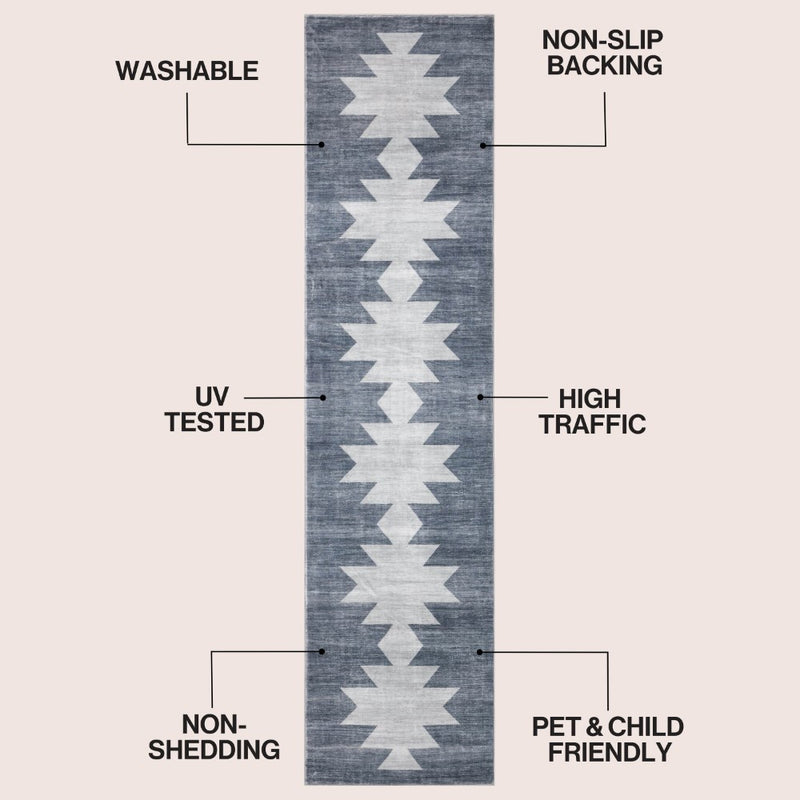 Peyton Minimalist Geometric Totem Non-slip Machine-washable Area Rug