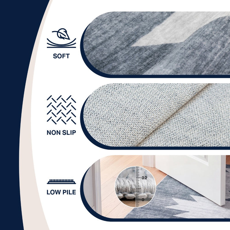 Peyton Minimalist Geometric Totem Non-slip Machine-washable Area Rug