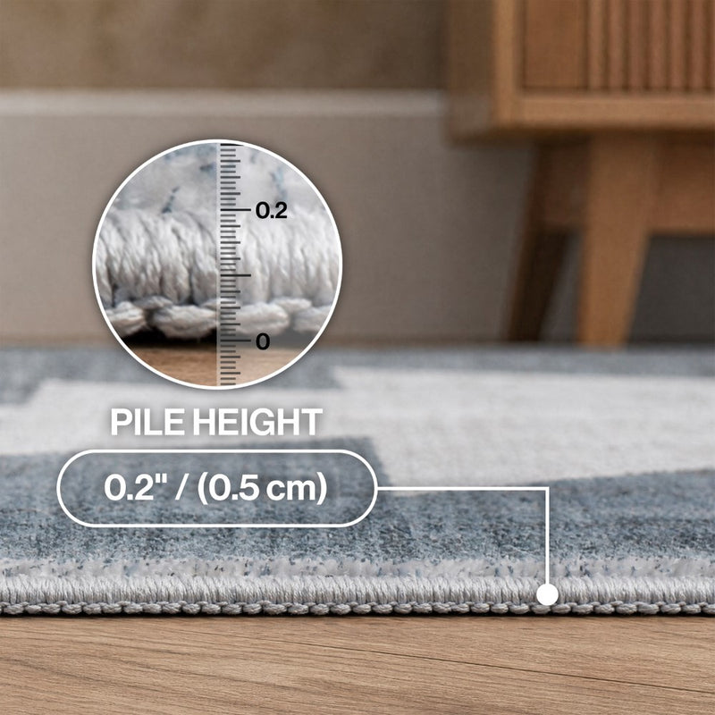 Peyton Minimalist Geometric Totem Non-slip Machine-washable Area Rug