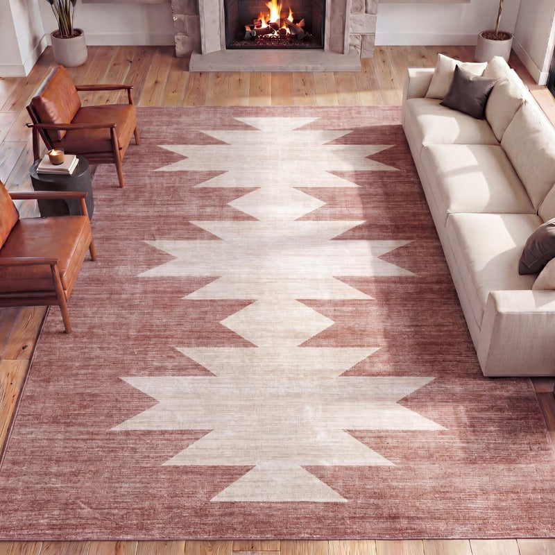 Peyton Minimalist Geometric Totem Non-slip Machine-washable Area Rug