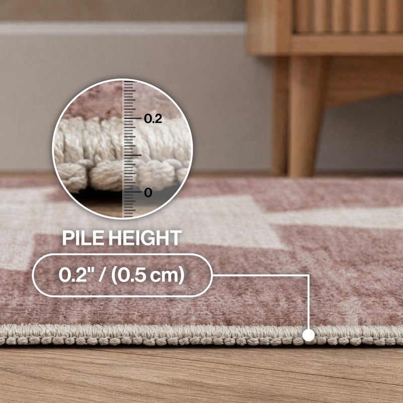 Peyton Minimalist Geometric Totem Non-slip Machine-washable Area Rug
