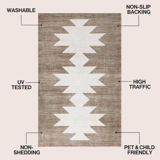 Peyton Minimalist Geometric Totem Non-slip Machine-washable Area Rug