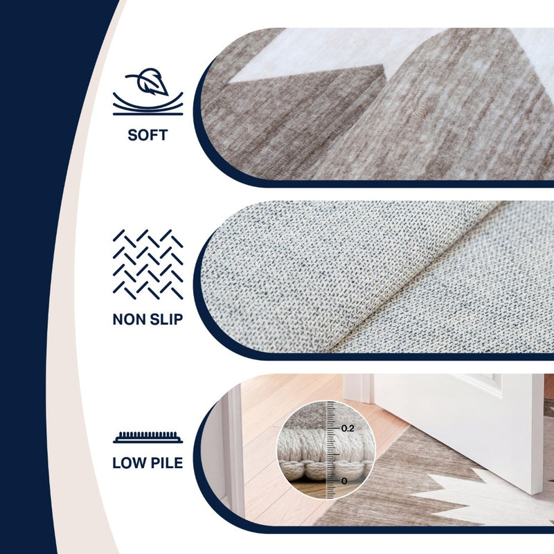 Peyton Minimalist Geometric Totem Non-slip Machine-washable Area Rug