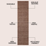 Orton Distressed Ticking Stripe Non-slip Machine-washable Area Rug