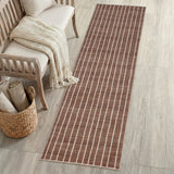 Orton Distressed Ticking Stripe Non-slip Machine-washable Area Rug