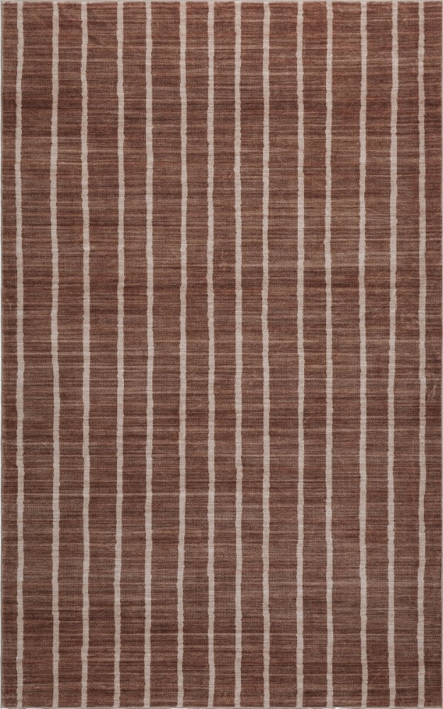 Orton Distressed Ticking Stripe Non-slip Machine-washable Area Rug