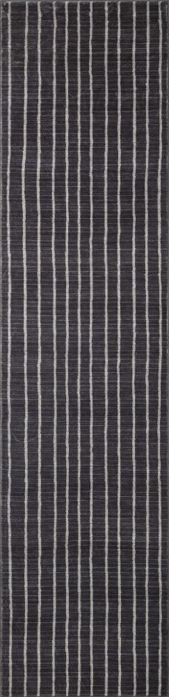 Orton Distressed Ticking Stripe Non-slip Machine-washable Area Rug
