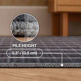 Orton Distressed Ticking Stripe Non-slip Machine-washable Area Rug