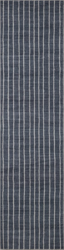Orton Distressed Ticking Stripe Non-slip Machine-washable Area Rug