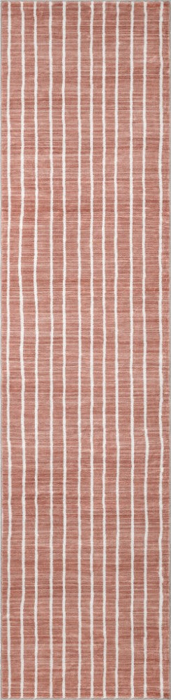Orton Distressed Ticking Stripe Non-slip Machine-washable Area Rug
