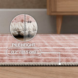 Orton Distressed Ticking Stripe Non-slip Machine-washable Area Rug
