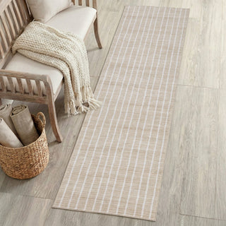 Orton Distressed Ticking Stripe Non-slip Machine-washable Area Rug