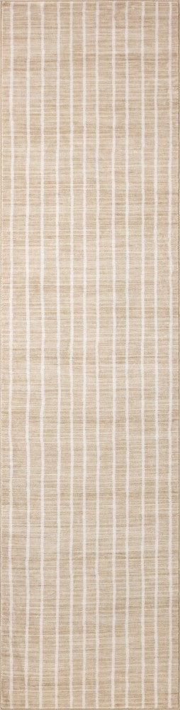 Orton Distressed Ticking Stripe Non-slip Machine-washable Area Rug