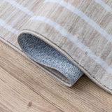 Orton Distressed Ticking Stripe Non-slip Machine-washable Area Rug