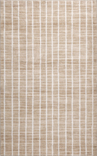 Orton Distressed Ticking Stripe Non-slip Machine-washable Area Rug