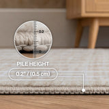Orton Distressed Ticking Stripe Non-slip Machine-washable Area Rug