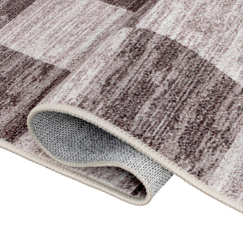 Pawn Distressed Checkerboard Non-slip Machine-washable Area Rug