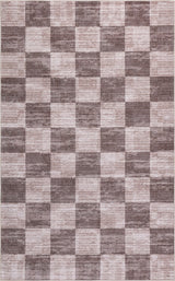 Pawn Distressed Checkerboard Non-slip Machine-washable Area Rug