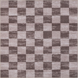 Pawn Distressed Checkerboard Non-slip Machine-washable Area Rug