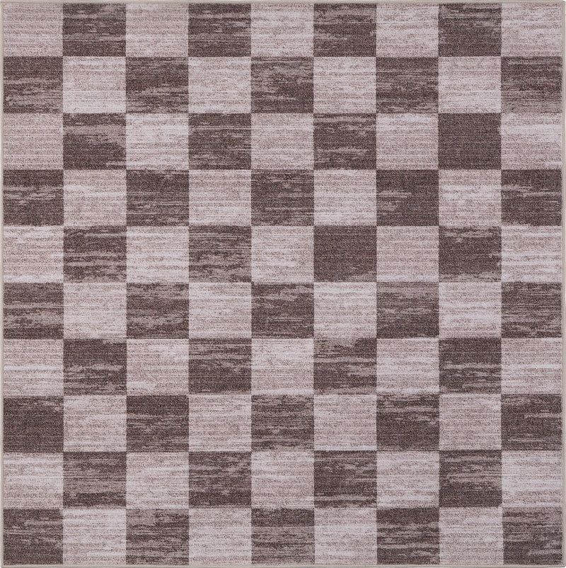Pawn Distressed Checkerboard Non-slip Machine-washable Area Rug