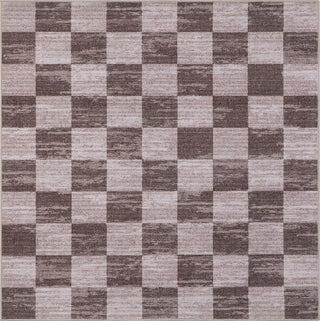 Pawn Distressed Checkerboard Non-slip Machine-washable Area Rug