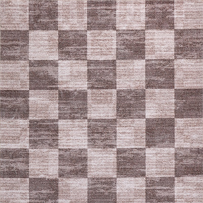 Pawn Distressed Checkerboard Non-slip Machine-washable Area Rug