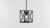 Amara 8" Industrial Farmhouse Iron/Glass LED Pendant