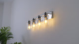 Irving Seeded Glass/Iron Modern Contemporary LED Vanity Light