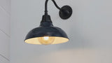 Aurora 12.25" Farmhouse Industrial Indoor/Outdoor Iron LED Gooseneck Arm Outdoor Sconce