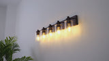Irving Seeded Glass/Iron Modern Contemporary LED Vanity Light