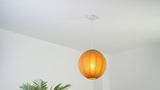Sia 16" 1-Light Scandinavian Japandi Adjustable Lantern Metal with Ribbed Cocoon Globe Shade LED Pendant