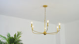 Ainsley Grand Traditional Farmhouse Adjustable Swooping Arm Candle-Style Metal LED Chandelier